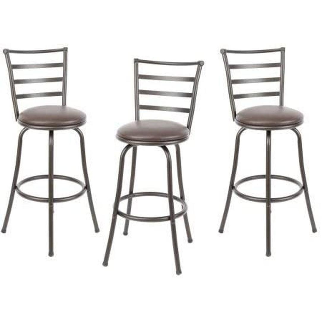 Adjustable Height Swivel Bar Stools Set Of 3 Dining Room
