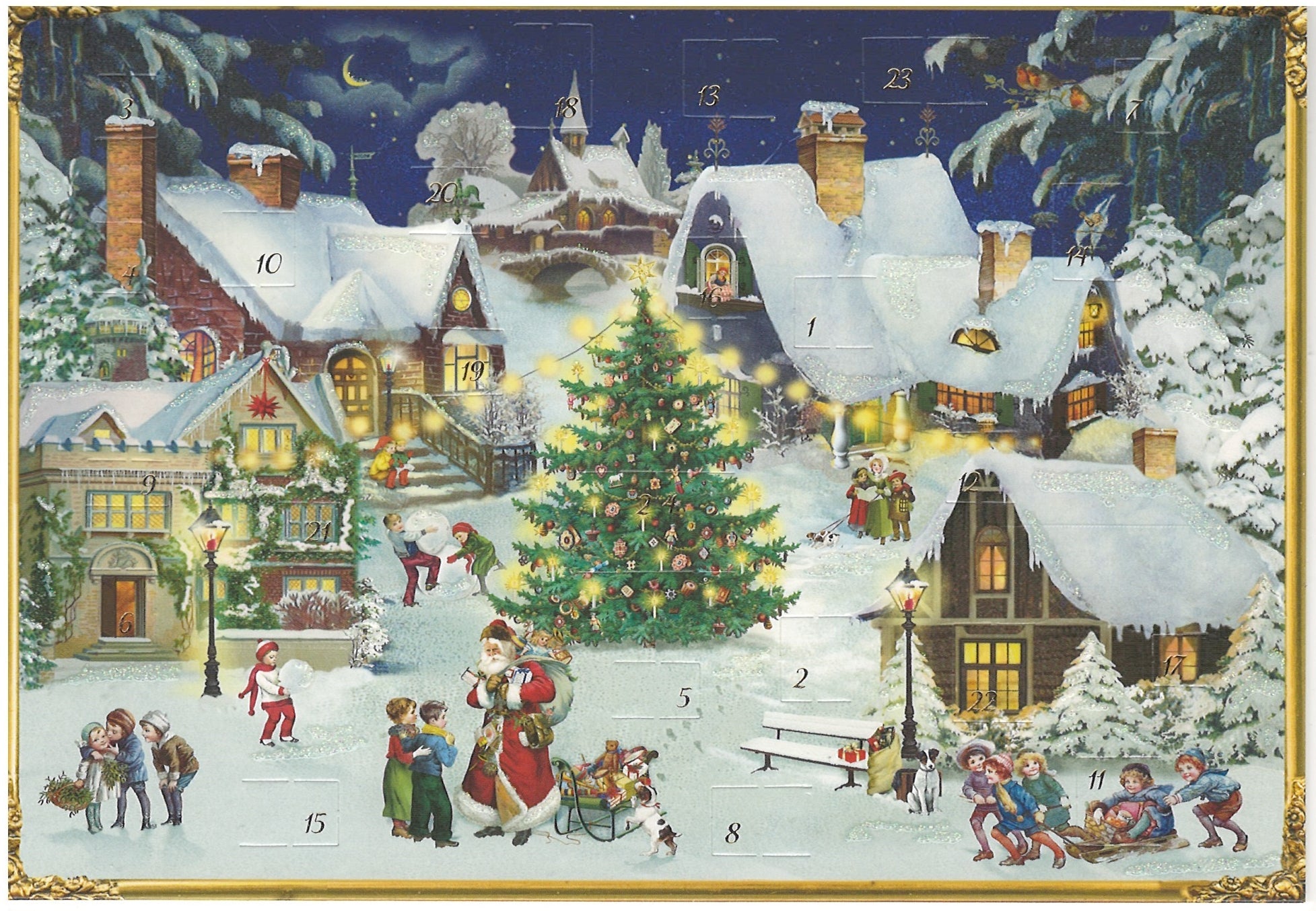 Advent Greeting Card – Enchanting Winter Village