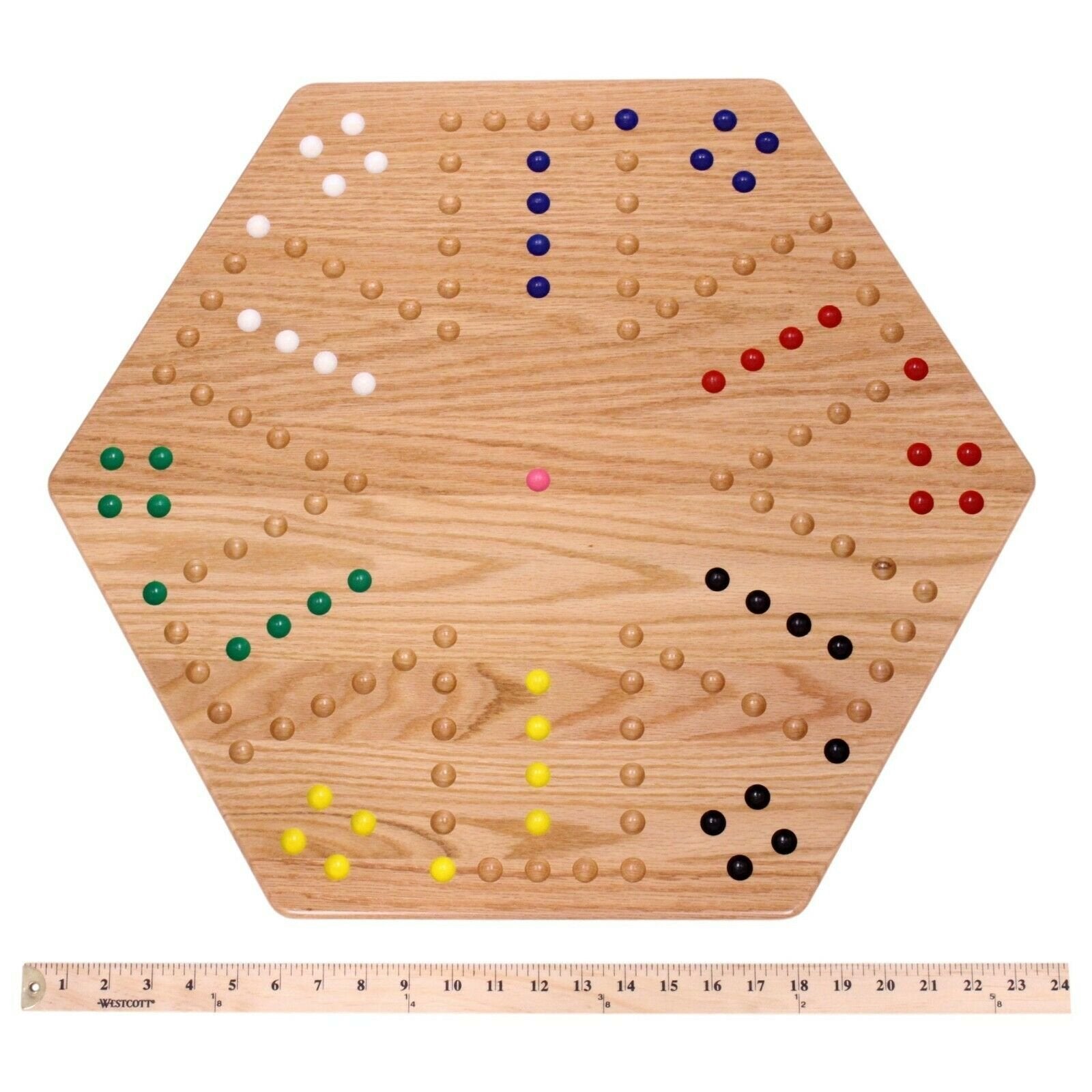 Aggravation Wahoo Marble Board Game, Double-Sided, Hand Painted