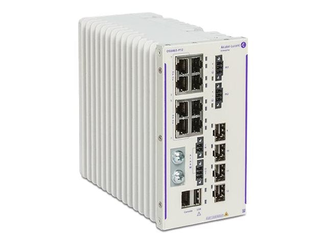Alcatel-Lucent OmniSwitch 6465 - Switch - hardened - managed - 8 x 1000Base-T (4 PoE+, 4 High PoE) + 4 x 100/1000 SFP - DIN rail TA6465H-P12-US