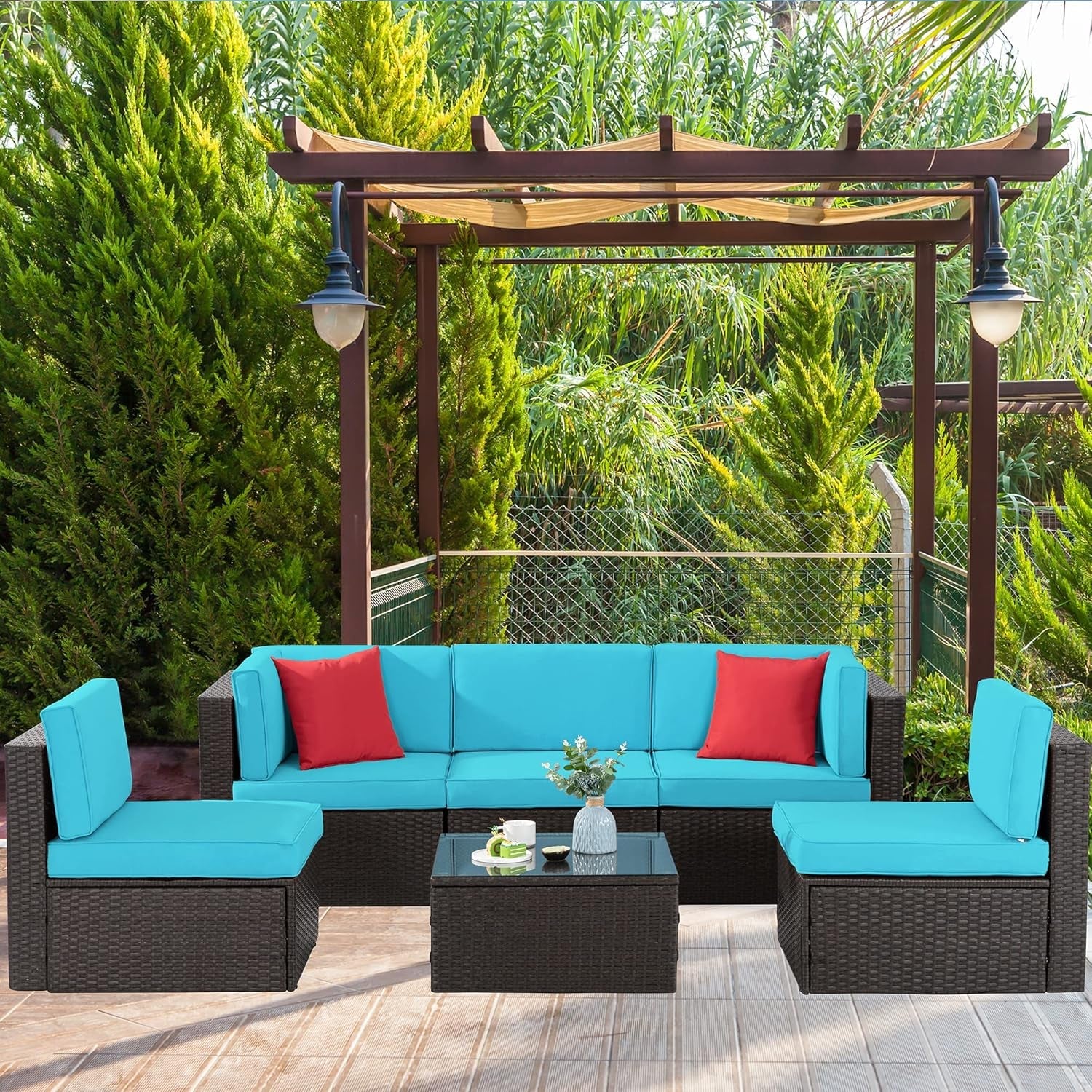All-Weather Outdoor Sectional Sofa Set with Cushions