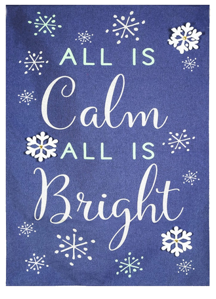 All is Calm - All is Bright Garden Flag