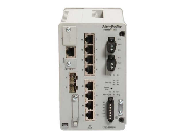 Allen-Bradley Stratix 5800 1783-MMS10B - Switch - managed - 8 x 10/100/1000 + 2 x Gigabit SFP - DIN rail mountable - DC power