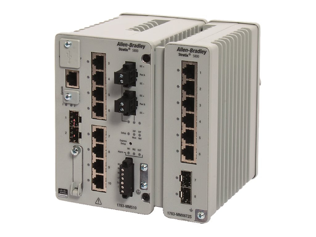 Allen-Bradley Stratix 5800 1783-MMS10BE - Switch - managed - 8 x 10/100/1000 (PoE+) + 2 x Gigabit SFP - DIN rail mountable -