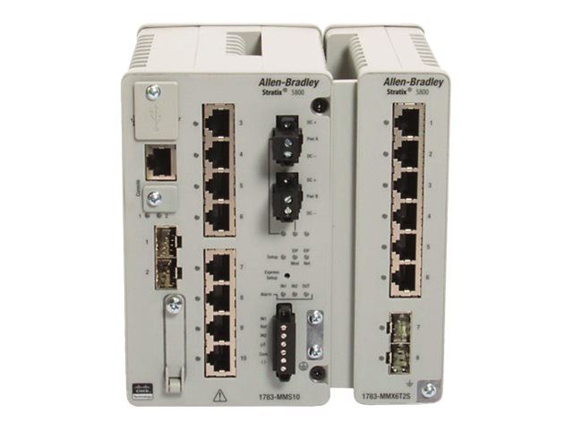 Allen-Bradley Stratix 5800 1783-MMS10BE - Switch - managed - 8 x 10/100/1000 (PoE+) + 2 x Gigabit SFP - DIN rail mountable -