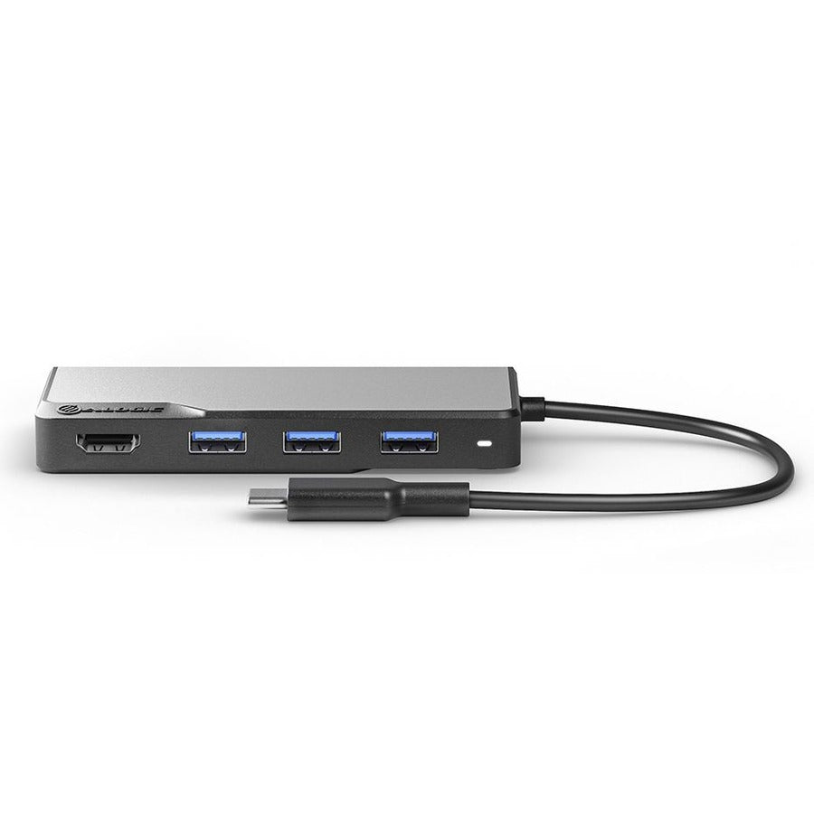 Alogic Usb-C Fusion Core 5-In-1 Hdmi & Usb Hub- 1 X Hdmi@4K@60Hz, 3 X Usb-A (Usb3.0) 1 X Usb-C (Data + Pd) - Space Grey