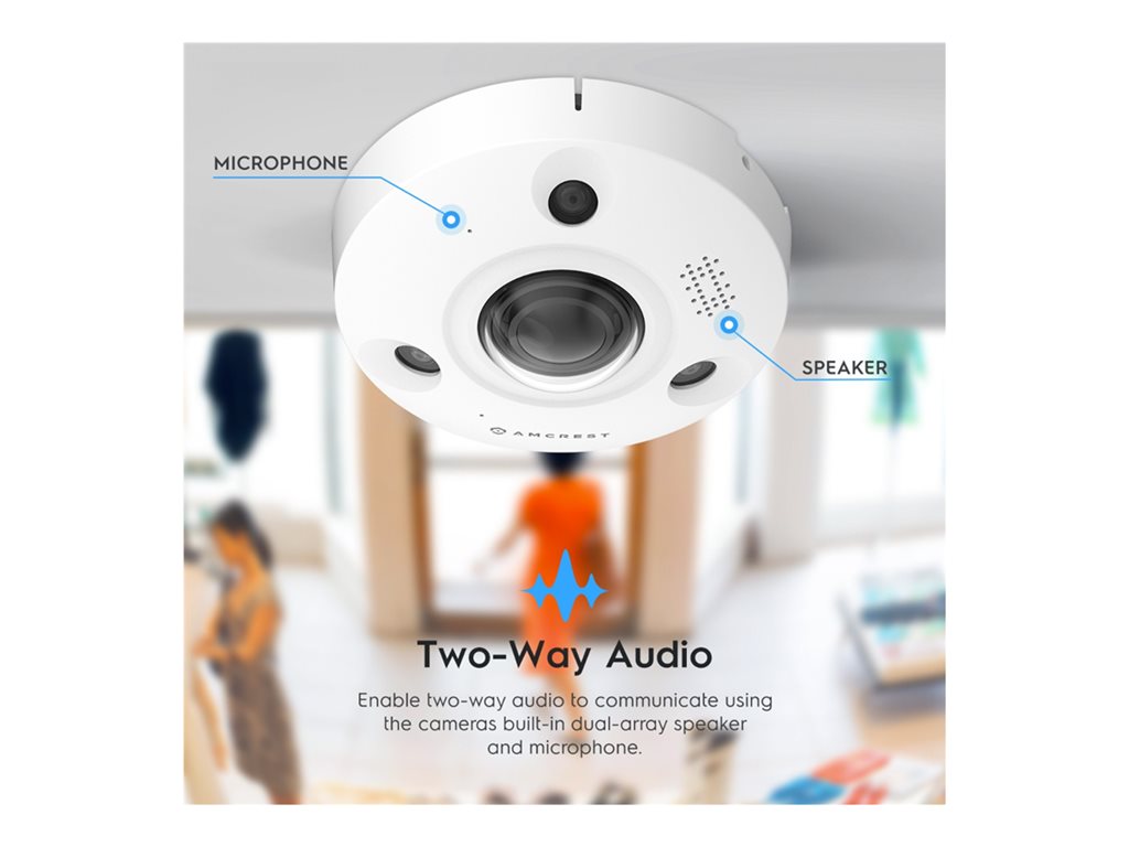 Amcrest IP12M-F2380EW - Network panoramic camera - fisheye - vandal / weatherproof - color (Day&Night) - 12 MP - 4000 x 3000