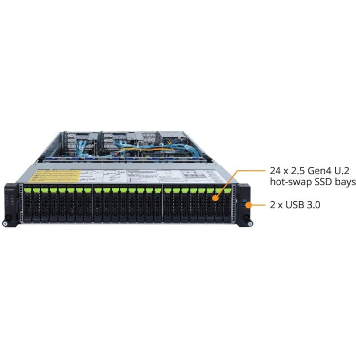 Gigabyte R282-Z94 Barebone System - 2U Rack-mountable - Socket SP3 - 2 x Processor Support