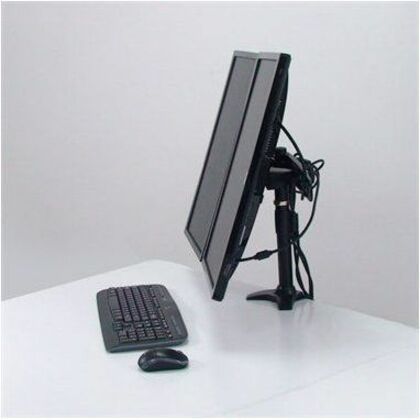 Amer Mounts Clamp Based Dual Monitor Mount for two 15-24" LCD/LED Flat Panel Screens" AMR2C