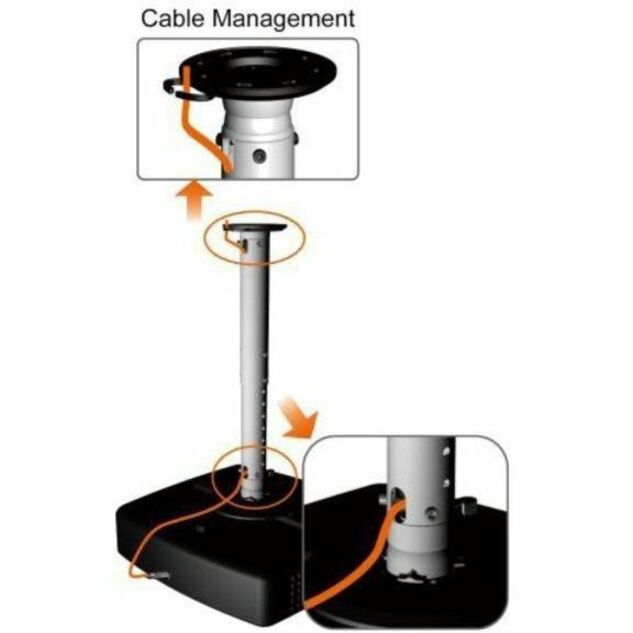 Amer Mounts Heavy Duty Adj. Ceiling Projector Mount Supports up to 55 lbs Projector AMRP145H