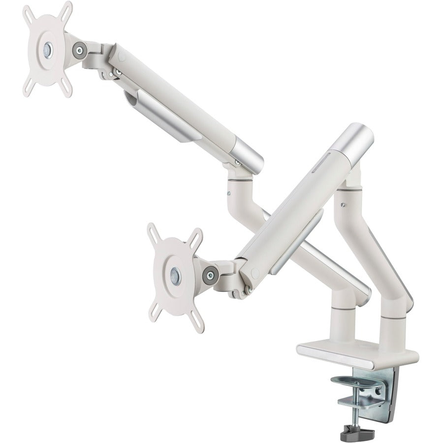 Amer Mounts Hydra2A Desk Mount For Display Screen, Curved Screen Display, Monitor - Space Gray, Textured White