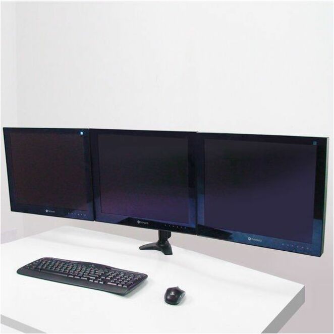 Amer Mounts Triple Monitor Grommet Mount Supports Flat Panel Sizes 15 to 24" AMR3P"