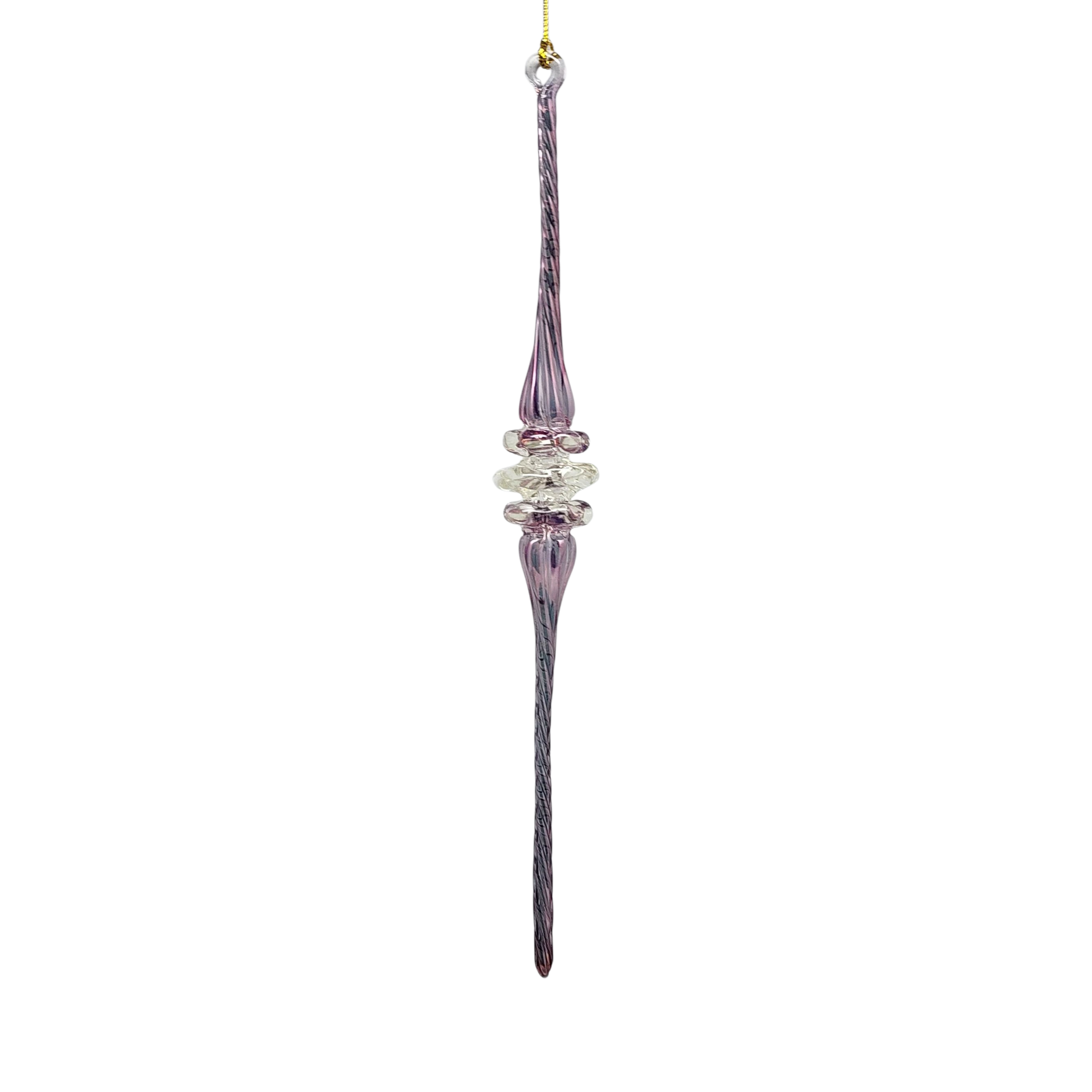 Amethyst Spiral Icicle Ornament