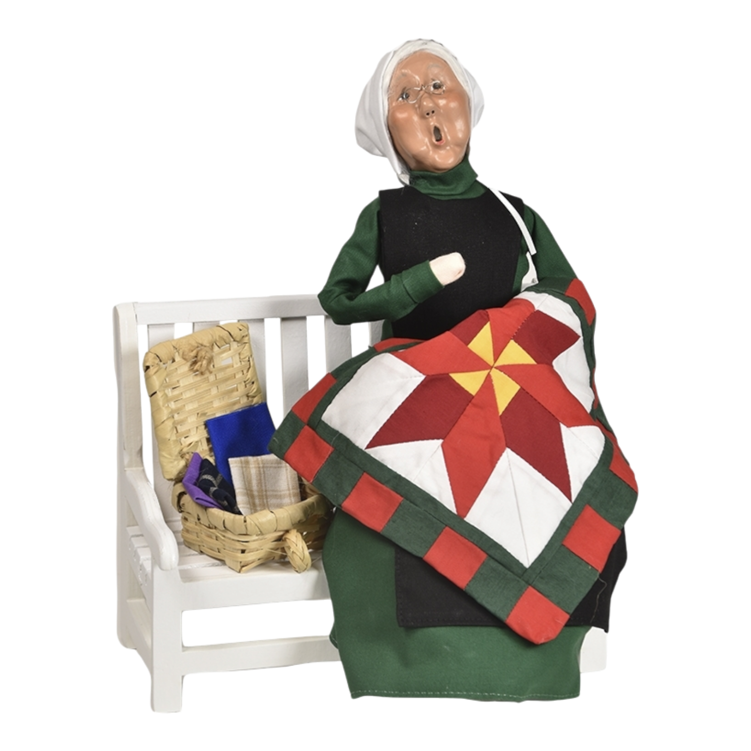 Amish Grandmother on Bench