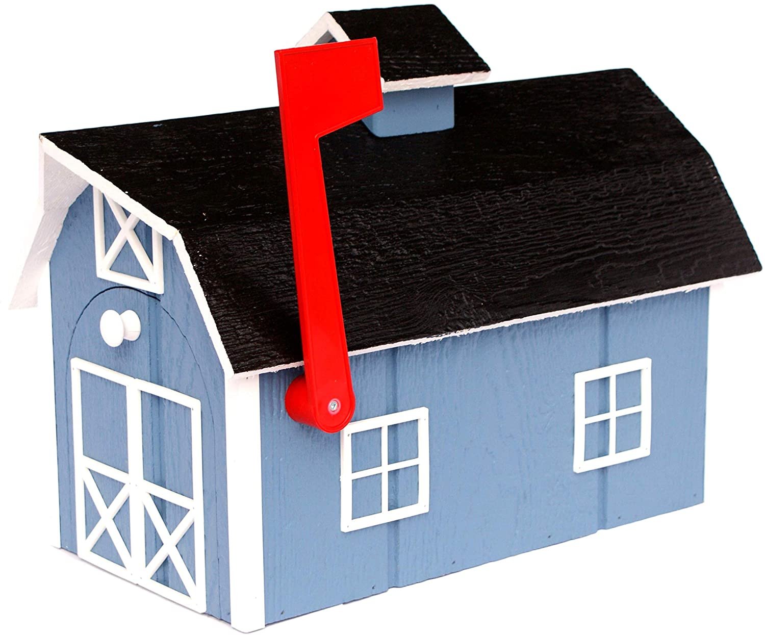 Amish-Made Wooden Mailbox, Dutch Barn Style, Post-Mount