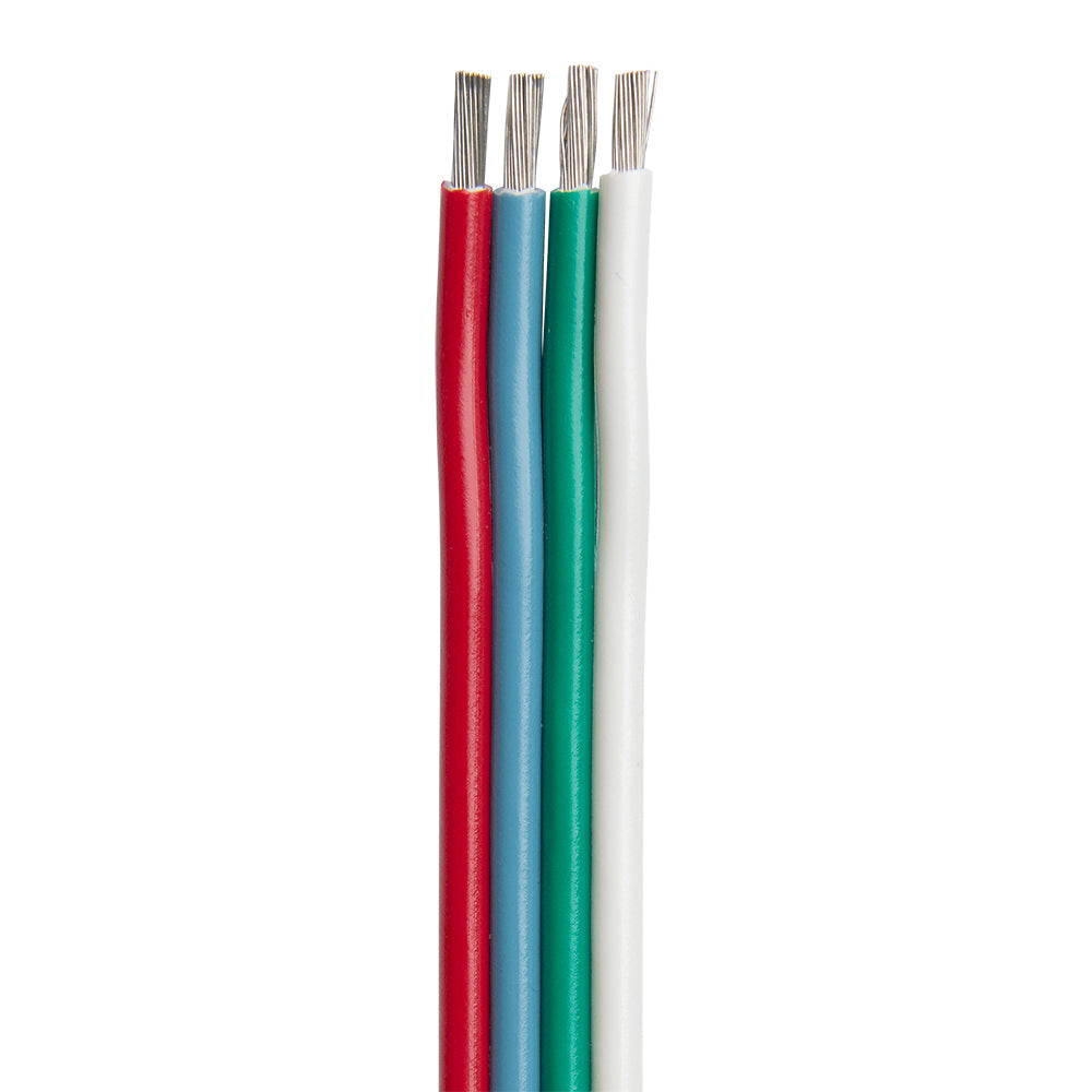Ancor Flat Ribbon Bonded RGB Cable 14/4 AWG - Red, Light Blue, Green &amp; White -