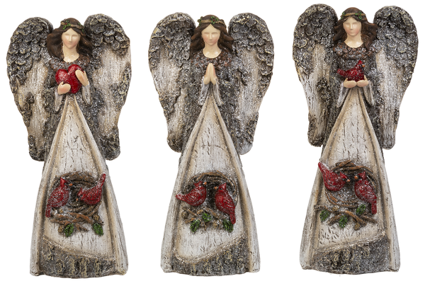 Angel Figurines with Cardinal -