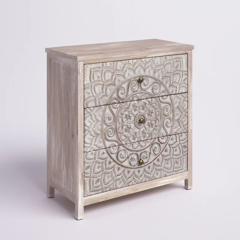 Angulo Beige Accent Chest With Three-Drawer Storage