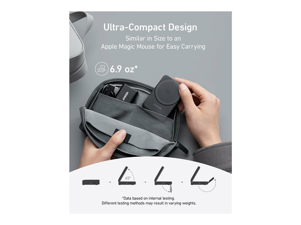 Anker MagGo - Wireless charging stand - 3-in-1, foldable + AC power adapter - 25 Watt - black B2557J11-1