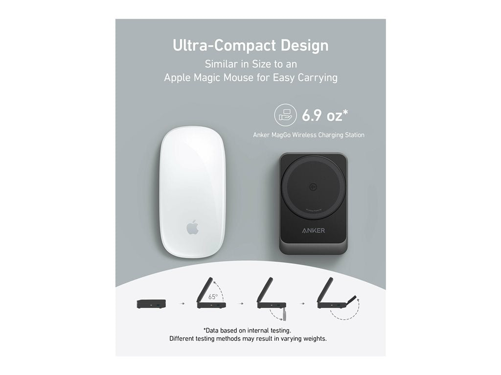 Anker MagGo - Wireless charging stand - 3-in-1, foldable + AC power adapter - 25 Watt - black B2557J11-1