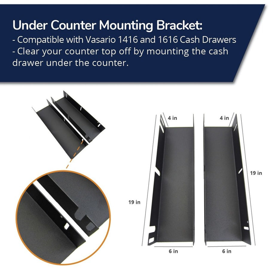 Apg Cash Drawer Vpk-27B-16-Bx Under Counter Mounting Bracket