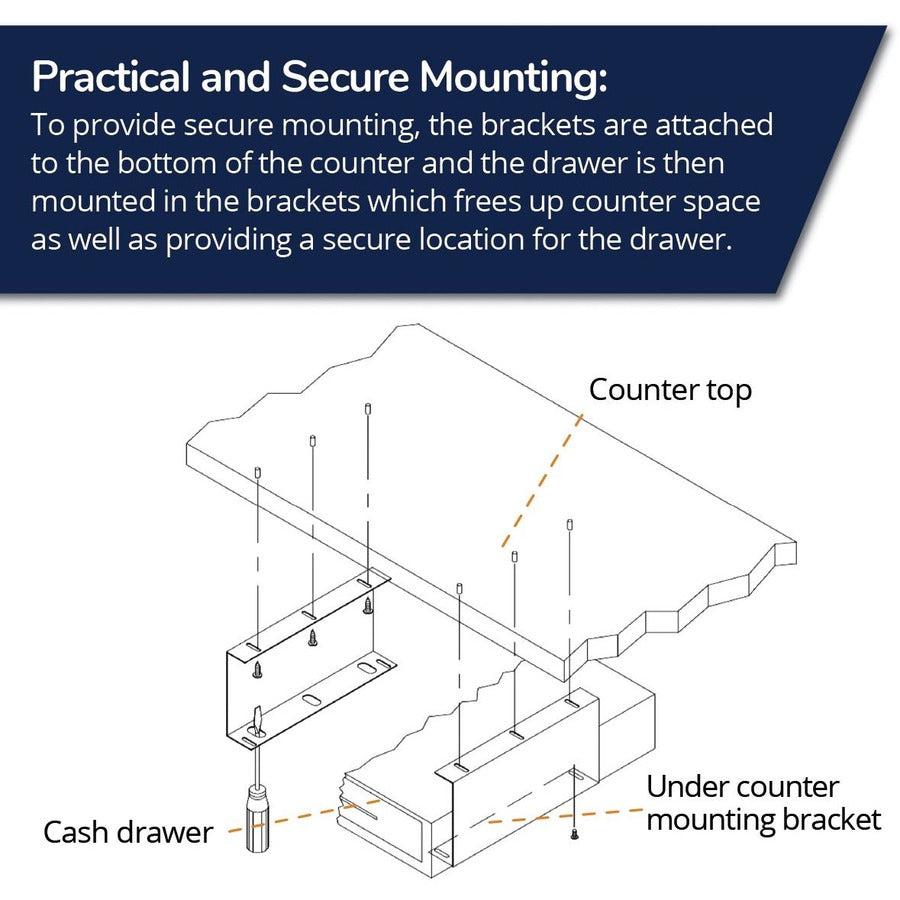 Apg Mounting Bracket |Under Counter|For Series 100 Cash Drawer| Pk-27-Bx