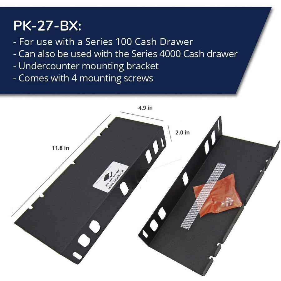 Apg Mounting Bracket |Under Counter|For Series 100 Cash Drawer| Pk-27-Bx