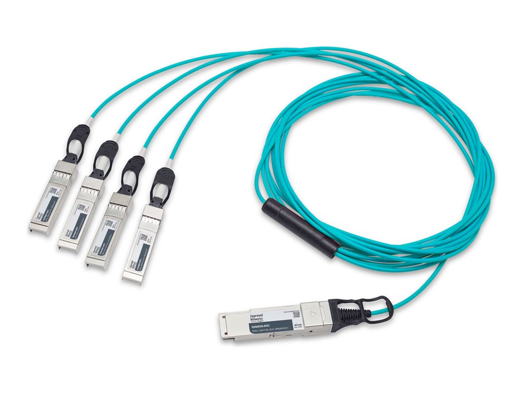 Approved Networks - 100GBase-SR4 breakout cable - QSFP28 to SFP28 - 7 m - fiber optic - OM3 - halogen-free, Active Optical Cable Q284SFP28-AOC-7M-A