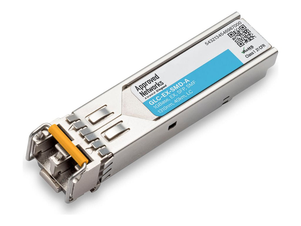 Approved Networks - SFP (mini-GBIC) transceiver module (equivalent to: Cisco GLC-EX-SMD) - 1GbE - 1000Base-EX - LC single-mode GLC-EX-SMD-A