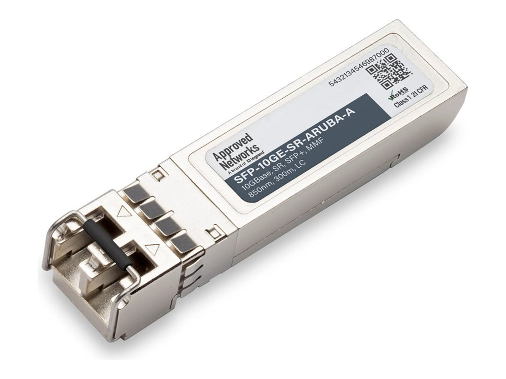 Approved Networks - SFP+ transceiver module (equivalent to: Aruba SFP-10GE-SR-ARUBA) - 10GbE, CPRI - 10GBase-SR - LC multi-mode SFP10GE-SR-ARUBA-A