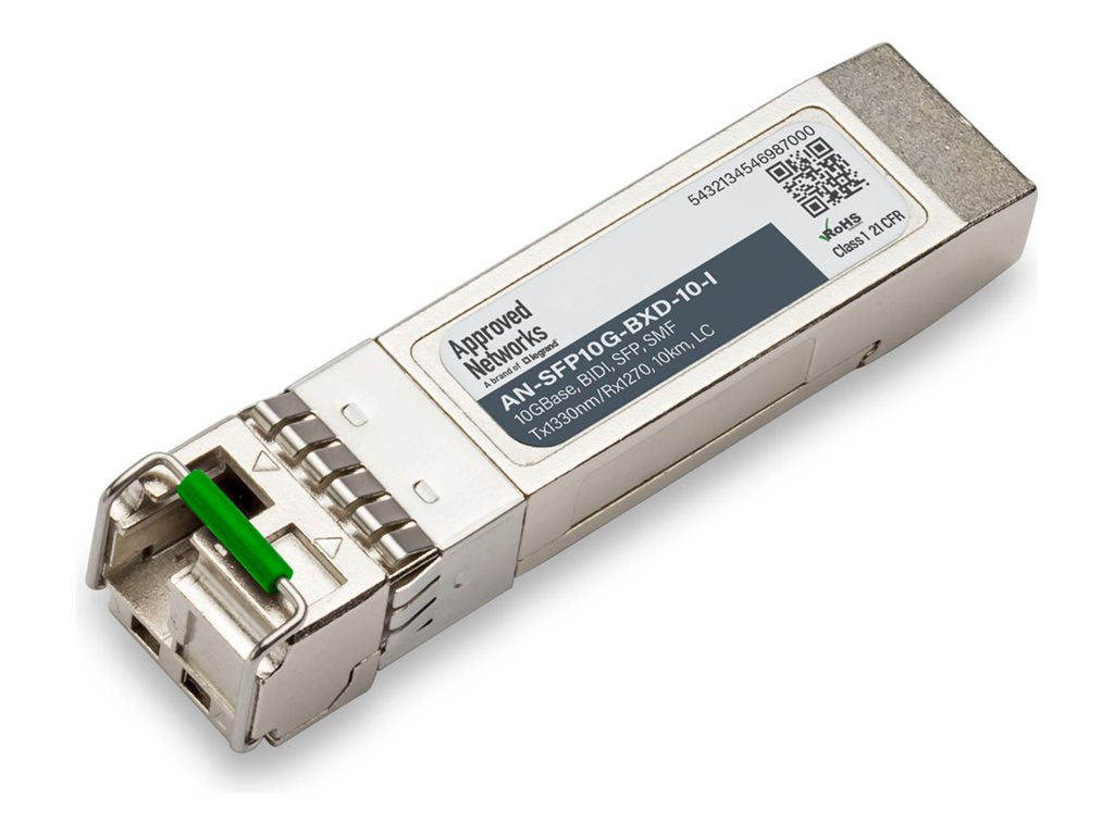 Approved Networks - SFP+ transceiver module (equivalent to: MSA Generic SFP10G-BXD-10-I) - 10GbE - 10GBase-BX20-D - LC single-mode AN-SFP10G-BXD-10-I
