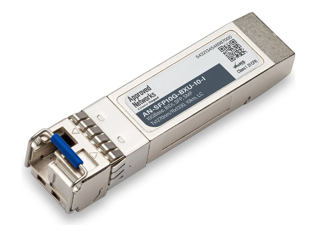 Approved Networks - SFP+ transceiver module (equivalent to: MSA Generic SFP10G-BXU-10-I) - 10GbE - 10GBase-BX20-U - LC single-mode AN-SFP10G-BXU-10-I