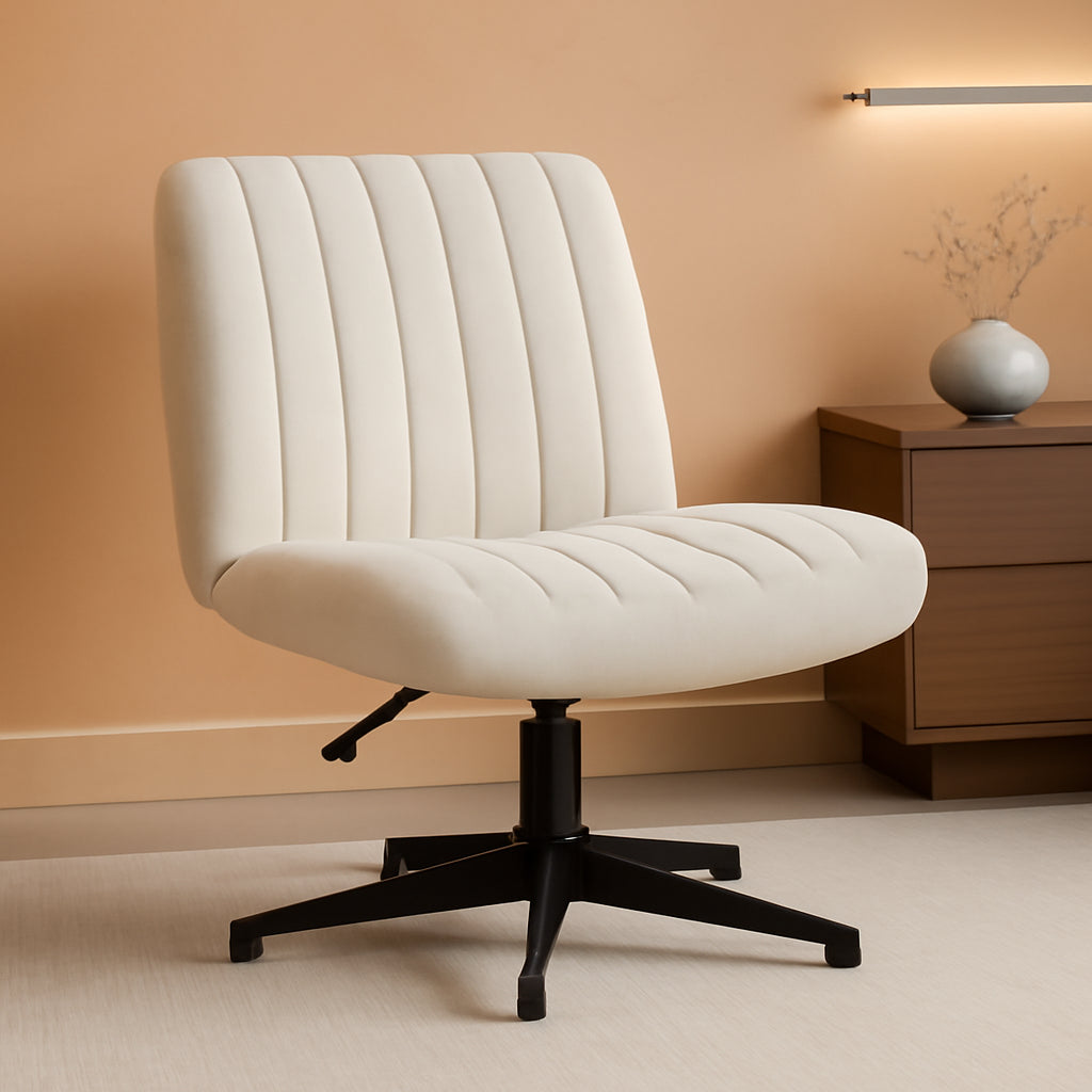 Armless Swivel Desk Chair For Office Adjustable Height