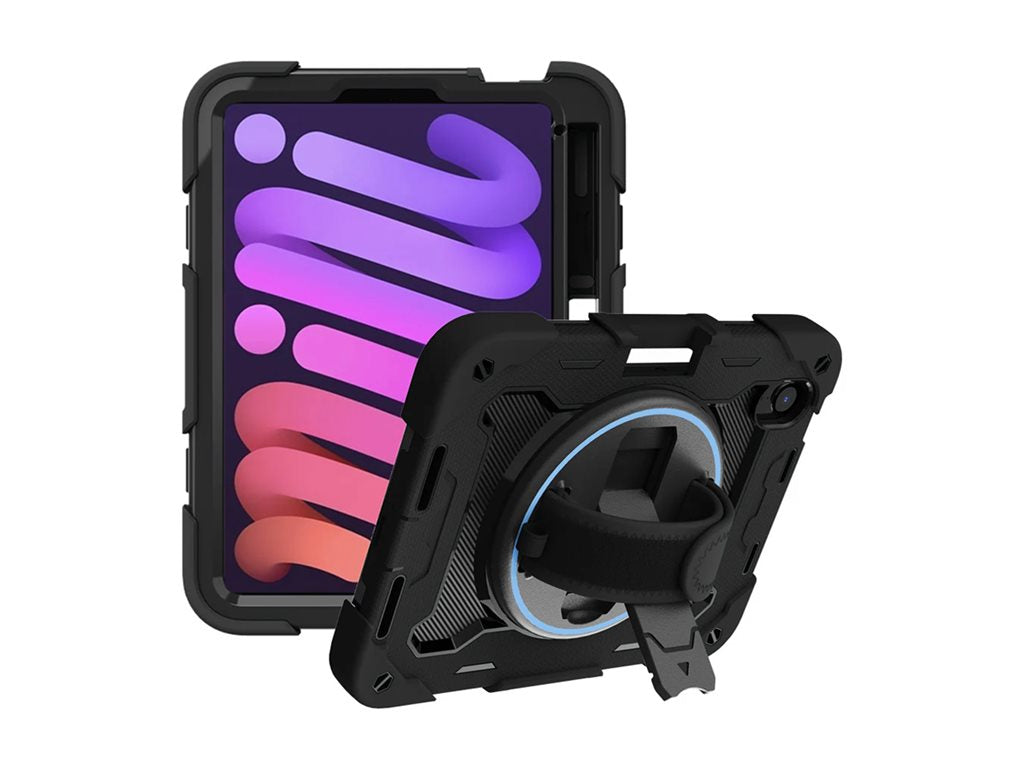 Armor-X - Back cover for tablet - rugged - 3 layers, shockproof, with hand strap and kick-stand - polycarbonate, silicone - for NBN-IPAD-M6