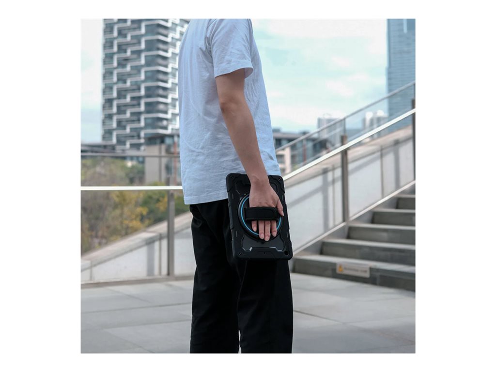 Armor-X - Back cover for tablet - rugged - 3 layers, shockproof, with hand strap, kick-stand and built-in pen holder - polycarbonate, NBN-IPAD-A5PN