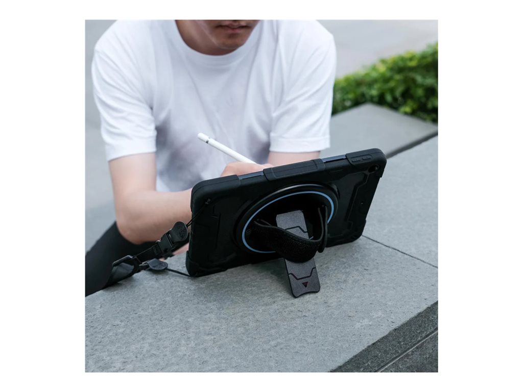Armor-X - Back cover for tablet - rugged - 3 layers, shockproof, with hand strap, kick-stand and built-in pen holder - polycarbonate, NBN-IPAD-A5PN