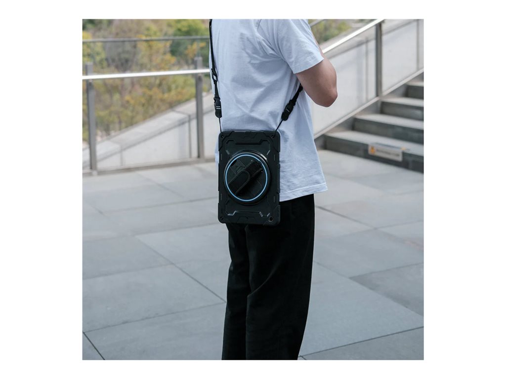 Armor-X - Back cover for tablet - rugged - 3 layers, shockproof, with hand strap, kick-stand and built-in pen holder - polycarbonate, NBN-IPAD-A5PN