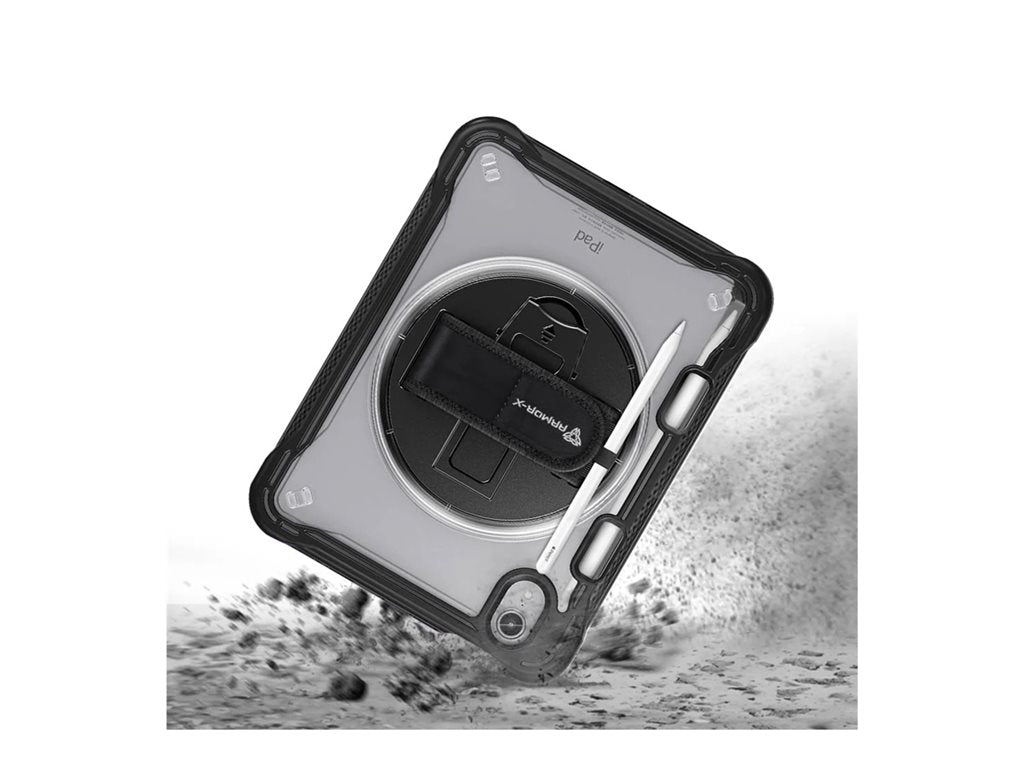 Armor-X - Back cover for tablet - rugged - with kickstand & hand strap, 2 layers - thermoplastic polyurethane (TPU), polyurethane, HLN-IPAD-M6