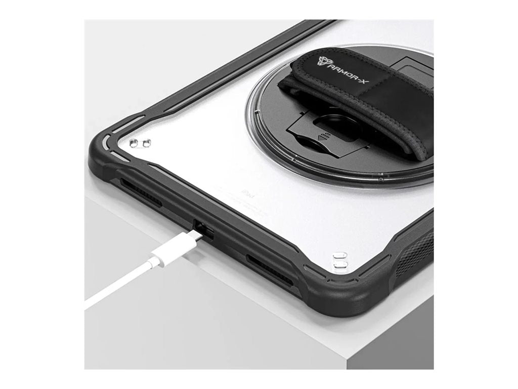 Armor-X - Back cover for tablet - rugged - with kickstand & hand strap, 2 layers - thermoplastic polyurethane (TPU), polyurethane, HLN-IPAD-M6