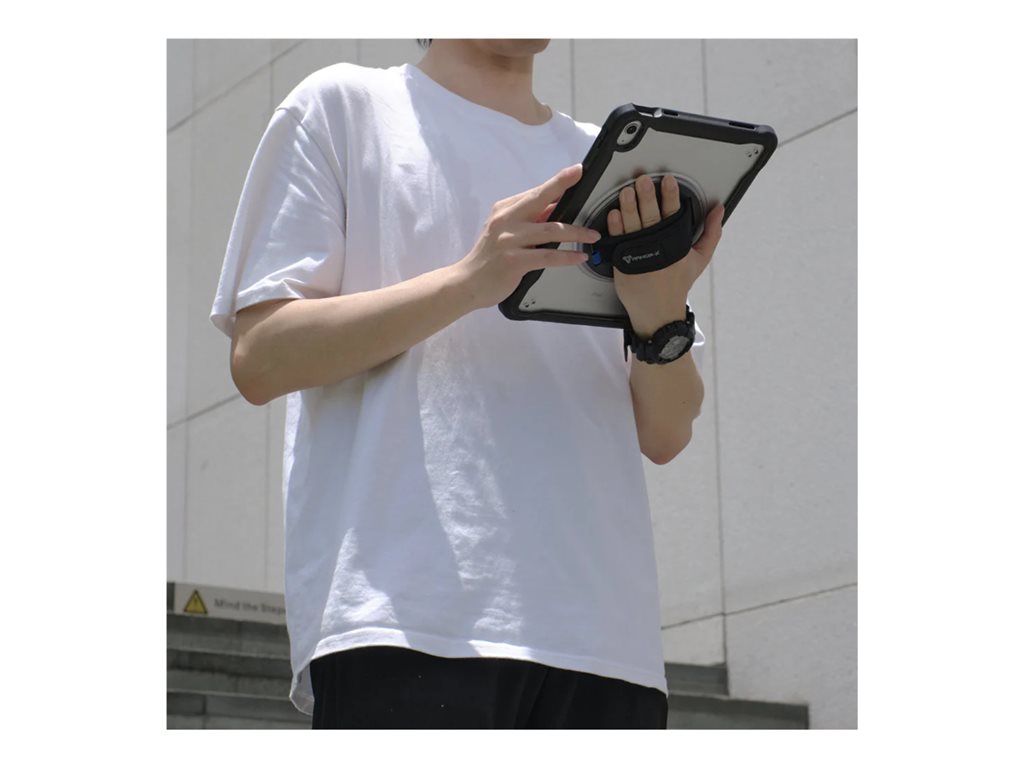 Armor-X - Back cover for tablet - rugged - with kickstand & hand strap, 2 layers - thermoplastic polyurethane (TPU), polyurethane, HLN-IPAD-M6