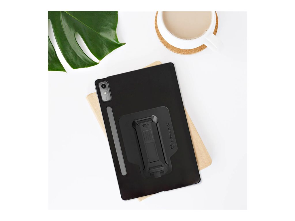 Armor-X - Back cover for tablet - with kickstand, hand strap, X-Mount, shockproof - thermoplastic polyurethane (TPU), polycarbonate PXS-LN-P12