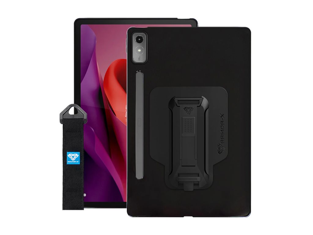 Armor-X - Back cover for tablet - with kickstand, hand strap, X-Mount, shockproof - thermoplastic polyurethane (TPU), polycarbonate PXS-LN-P12