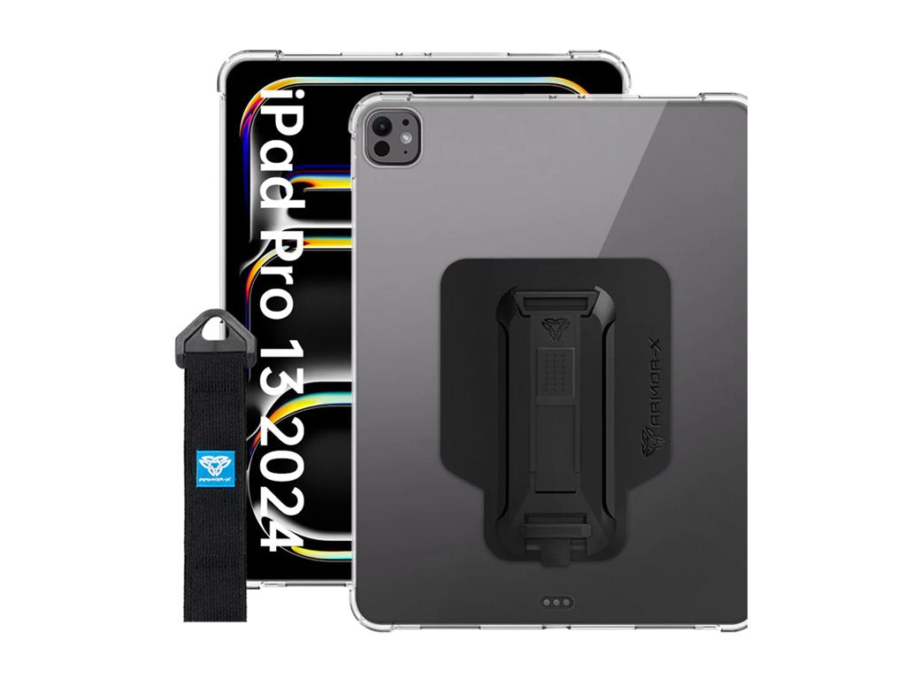Armor-X - Back cover for tablet - with kickstand, hand strap, X-mount, 4 corner protection - thermoplastic polyurethane (TPU) ZXS-IPAD-PR10CL