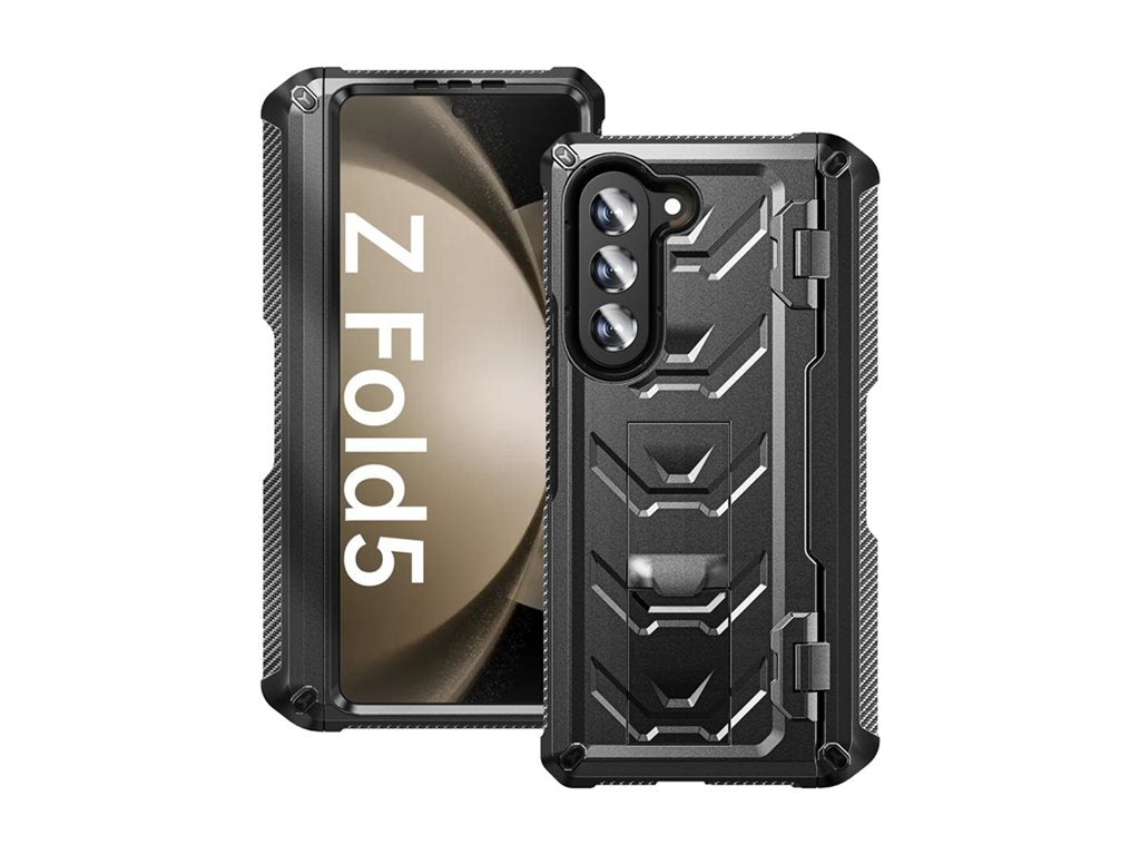 Armor-X - Flip cover for cell phone - rugged - TPU bumper - black - for Samsung Galaxy Z Fold5 MLN-SS23-ZFOLD5