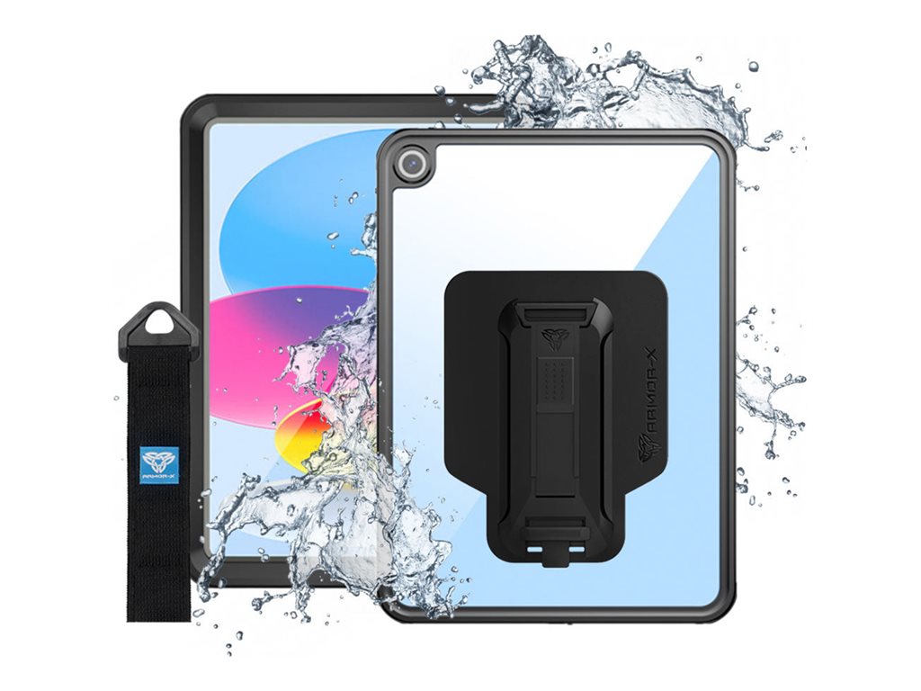 Armor-X - Protective waterproof case for tablet - IP68, shock & dust proof, with kickstand & hand strap, X-mount - for Apple MXS-IPAD-N5