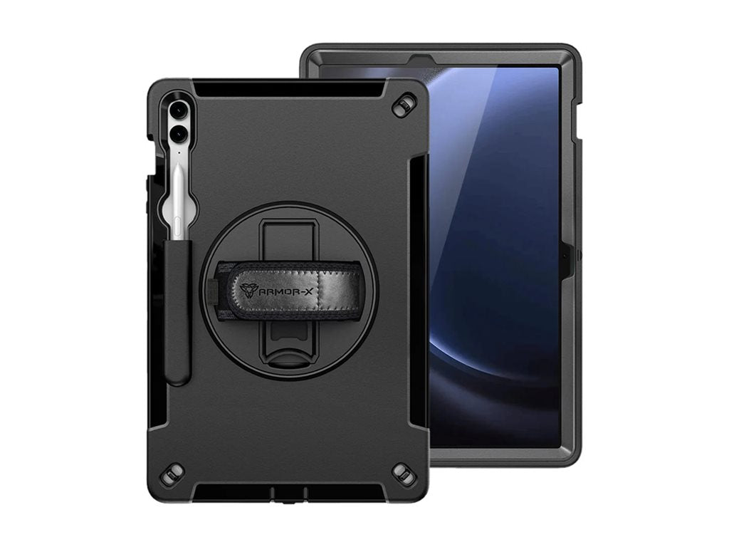 Armor-X RIN-SS-X610 - Back cover for tablet - rugged - with hand strap and kick-stand, rainproof military grade - premium thermoplastic