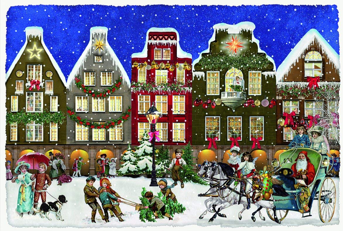 Around the Town Advent Calendar Card - Victorian Street