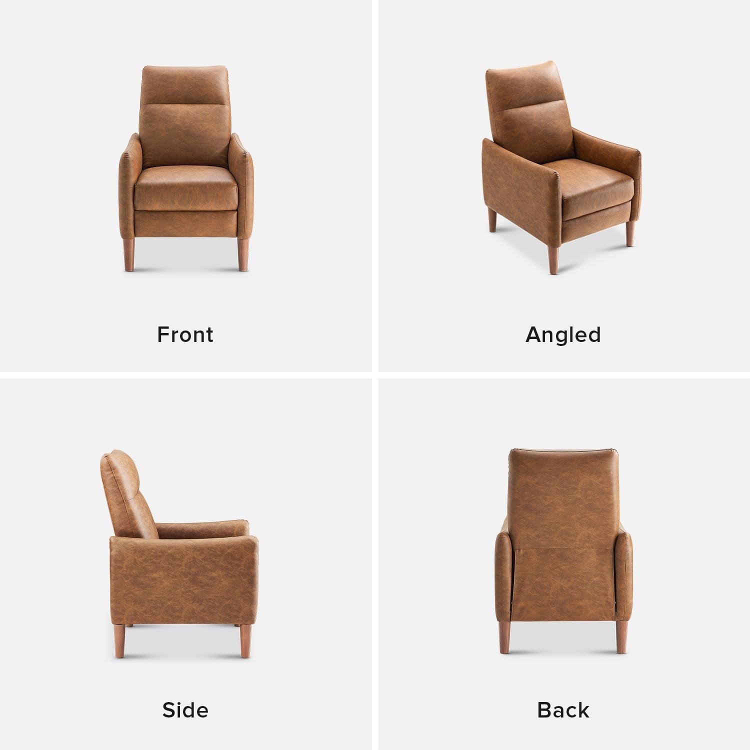 Arthur Recliner Chair Pecan Brown 3 Position Mid Century