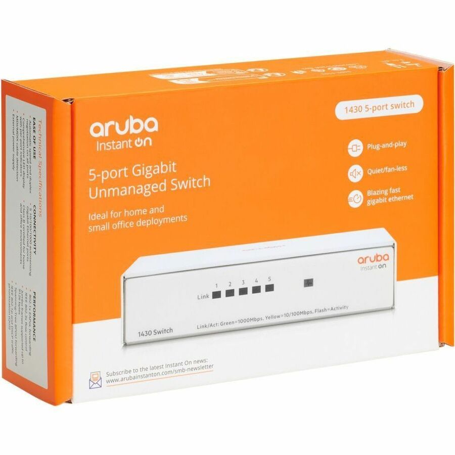 Aruba Instant On 1430 5G Switch - 5 Ports - Gigabit Ethernet - 100Base-TX,