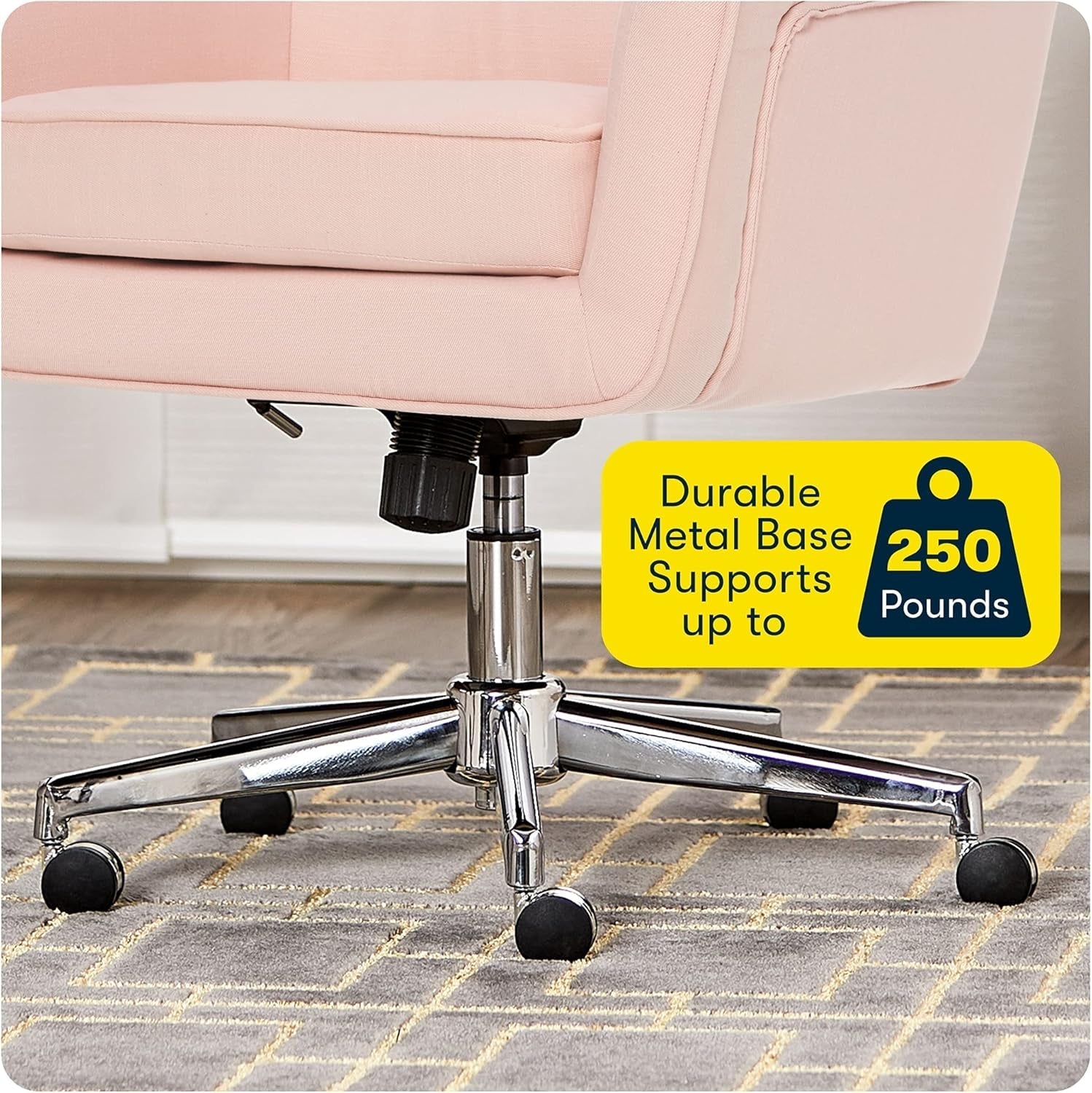 Ashland Blush Pink Office Desk Chair With Memory Foam Cushion